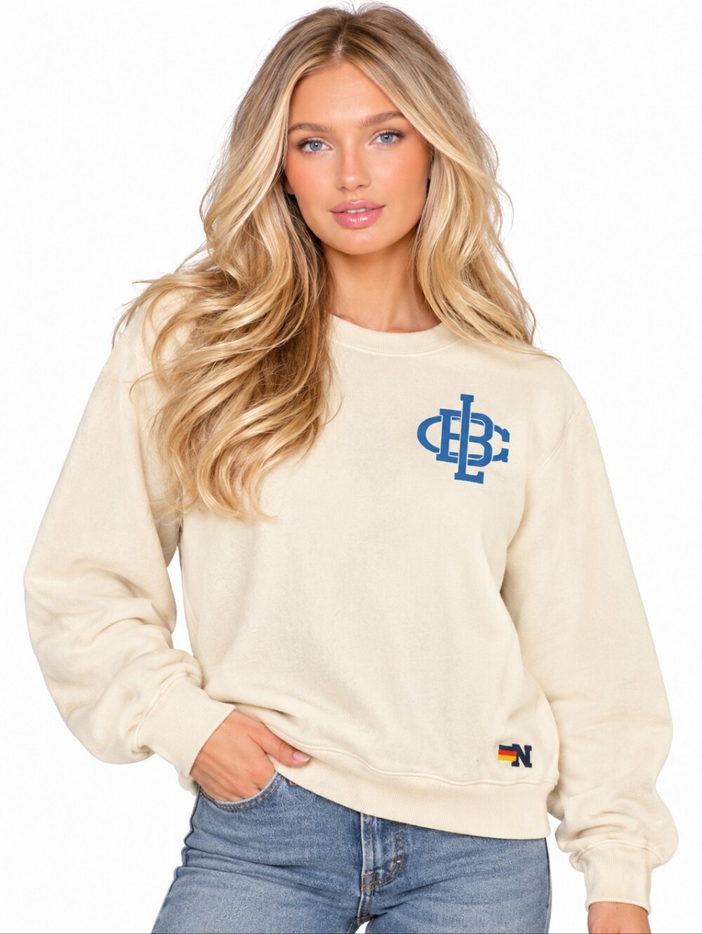 Aviator Nation Cream Graphic Crewneck Sweatshirt Made in USA Small